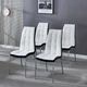 White PU Upholstered Dining Chair Set of 4
