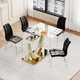 Clear Silver Tempered Glass Dining Table