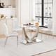 Clear Silver Tempered Glass Dining Table