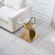 Gold Tempered Glass End Table with Stainless Steel Frame