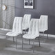PU Upholstered Dining Chair Set of 4 with Stainless Steel Frame
