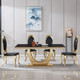White Silver Genuine Marble Dining Table