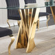 Silver Tempered Glass Dining Table