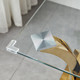 Clear Silver Tempered Glass End Table