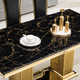 White Silver Stone-Look MDF Rectangular Dining Table