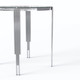 Clear Silver Glass Top Round Dining Table with Metal Base