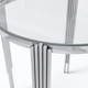Clear Silver Glass Top Round Dining Table with Metal Base