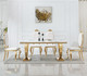 White Gold Genuine Marble Dining Table