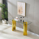 Silver Tempered Glass Console Table