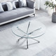 Gold Tempered Glass Round Coffee Table
