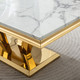 White Silver Genuine Marble Coffee Table