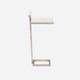 Ellery 13-Inch Blanc and Texturized Silver Realistic Faux Shagreen and Steel Side Table