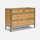 Amara 48-Inch Dresser - Graywashed Poplar Burl and Natural Cane