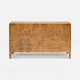 Amara 60-Inch Dresser - Dark Stained Poplar Burl and Natural Cane