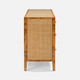 Amara 60-Inch Dresser - Dark Stained Poplar Burl and Natural Cane