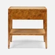 Amara 30-Inch Nightstand - Dark Stained Poplar Burl and Natural Cane