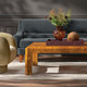 Carson 60-Inch Coffee Table - Brown Stained Poplar Burl