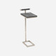 Ellery 13-Inch Cool Gray and Texturized Silver Realistic Faux Shagreen and Steel Side Table