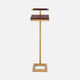 Ellery 13-Inch Oxblood and Texturized Gold Realistic Faux Shagreen and Steel Accent Table