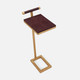 Ellery 13-Inch Oxblood and Texturized Gold Realistic Faux Shagreen and Steel Accent Table