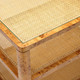 Amara 25-Inch Side Table - Dark Stained Poplar Burl and Natural Cane (25 x 18 x 22 Inches)