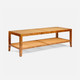 Amara 60-Inch Coffee Table - Dark Stained Poplar Burl and Natural Cane (60 x 24 x 18 Inches)