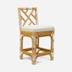 Bessette Counter Stool - Unbleached Natural Rattan and Clear Acrylic - Lambro Navy High-Performance Boucle