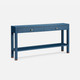 Jarin 60-Inch True Navy Faux Belgian Linen Console Table (60 x 12 x 31 Inches)