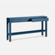 Jarin 60-Inch True Navy Faux Belgian Linen Console Table (60 x 12 x 31 Inches)