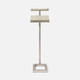 Ellery 13-Inch Sand and Texturized Silver Realistic Faux Shagreen and Steel Accent Table
