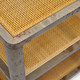 Amara 25-Inch Side Table - Graywashed Poplar Burl and Natural Cane (25 x 18 x 26 Inches)