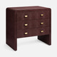 Harlow 30-Inch Nightstand - Oxblood Realistic Faux Shagreen