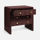 Harlow 30-Inch Nightstand - Oxblood Realistic Faux Shagreen