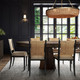 Auburn 6-Light Chandelier - Light Brown Wood Beads and Antiqued Brass Iron