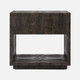 Pierce 18-Inch Nightstand - Dark Mushroom Faux Crocodile and Polished Gold Brass