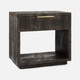 Pierce 30-Inch Nightstand - Dark Mushroom Faux Crocodile and Polished Gold Brass