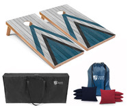 4'x2' Blue Wooden Chevron Cornhole Boards