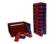 Colorful Premium Giant Toppling Timbers with Stained Crate- Choose Your Colors!