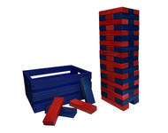 Colorful Premium Giant Toppling Timbers with Navy Crate- Choose Your Colors!