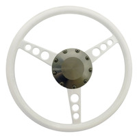 Billet Center Cap For Lecarra Style Steering Wheel; Machined Finish - All American Billet 4510