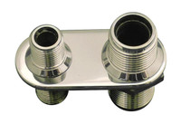 Billet A/C Bulkhead Inline W/ 2 Fittings; Polished Finish - All American Billet 4108-P