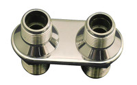 Billet Heater Bulkhead Inline W/ 2 Fittings; Polished Finish - All American Billet 4109-P