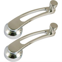 Billet Window Cranks Single Window Cutout W/ Stepped Knob (Pair); Polished Finish - All American Billet WC-SCS-P