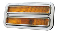 1968-1972 Chevy Truck Billet Side Marker Light Bezel, Dual Window; Polished Finish - All American Billet BSML-DW-P