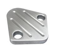 Billet Fuel Block Off Plate For Ford; Ball Milled, Machined Finish - All American Billet FBOFORDBM