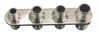 Billet A/C & Heater Bulkhead Inline W/ 4 Fittings; Machined Finish - All American Billet 4102