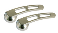 Billet Door Handle W/ Dual Cutouts For GM / Ford Trucks 1949 and Later (Pair); Polished Finish - All American Billet DH-DC-P-2
