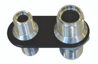 Billet A/C Bulkhead Inline W/ 2 Fittings; Silver Line Finish - All American Billet 4108-SL