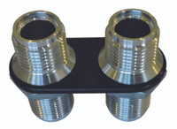 Billet Heater Bulkhead Inline W/ 2 Fittings; Silver Line Finish - All American Billet 4109-SL