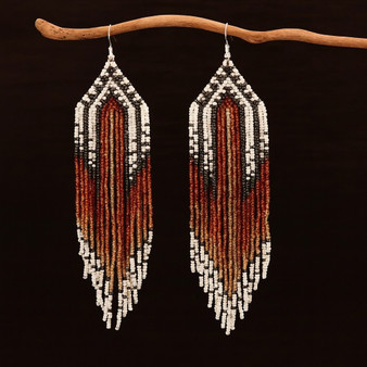 Desert Ember Beaded Earrings
